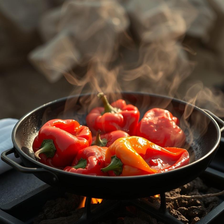 Dream : Roasting red peppers in a dream