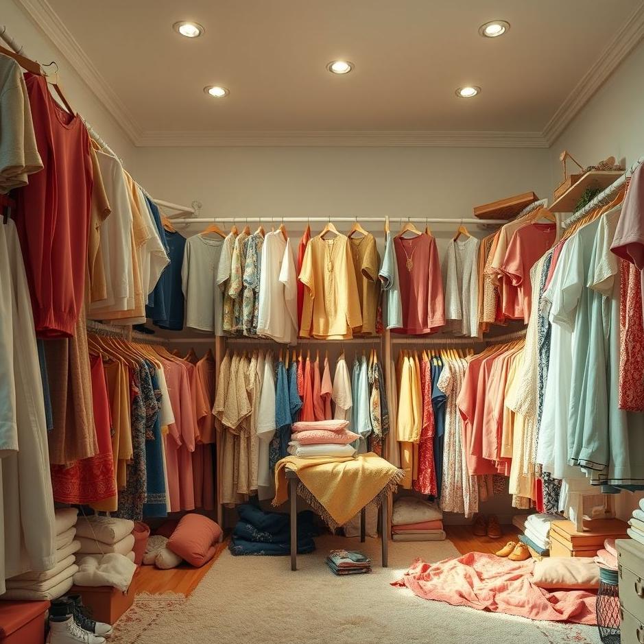 Dream : Room full of clothes in a dream