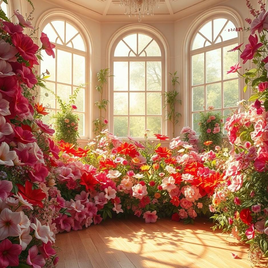 Dream : Room full of live flowers in a dream