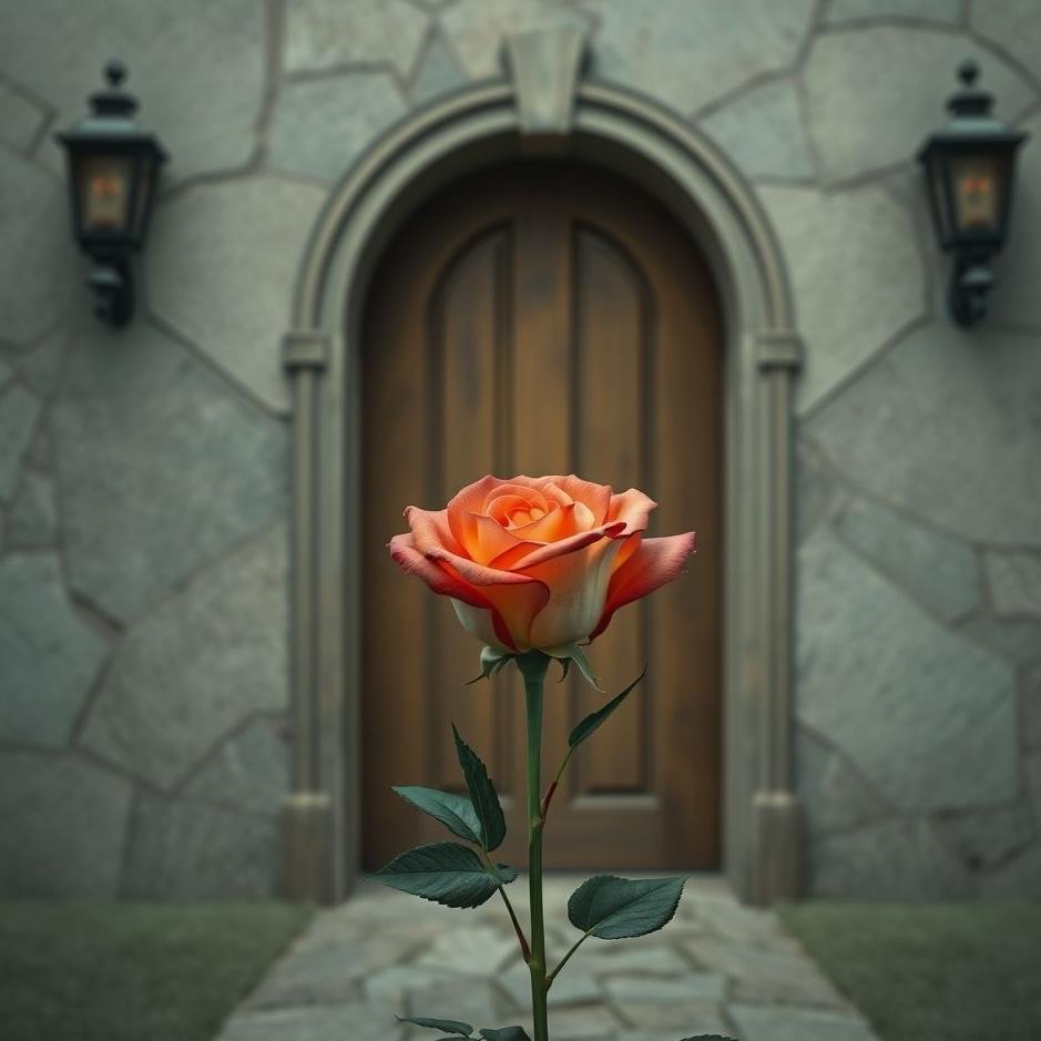 Dream : Rose in front of the door in a dream