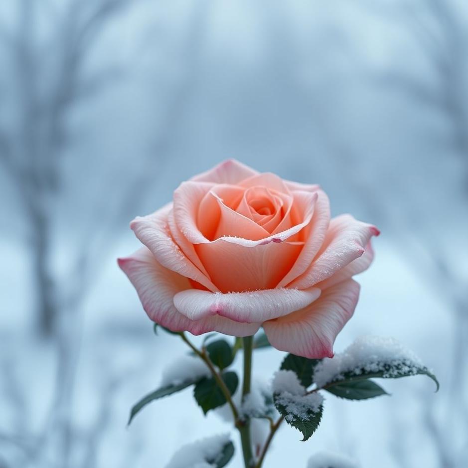 Dream : Rose in winter in a dream