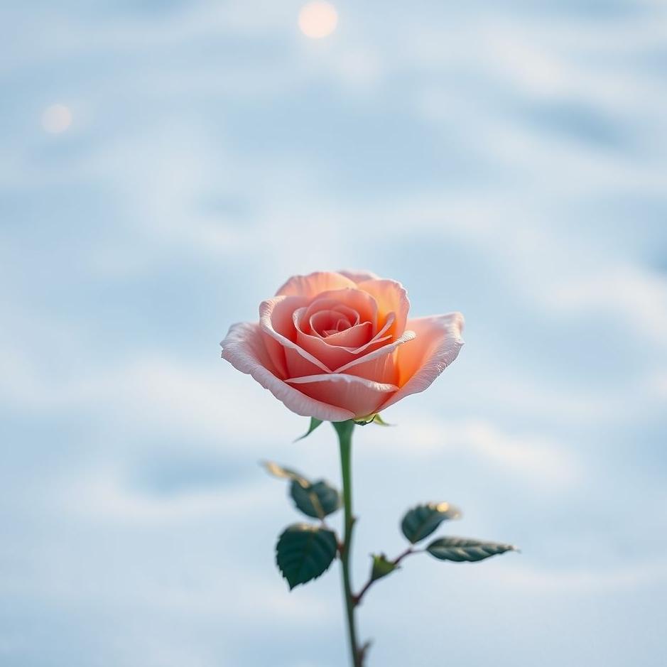 Dream : Rose on snow in a dream