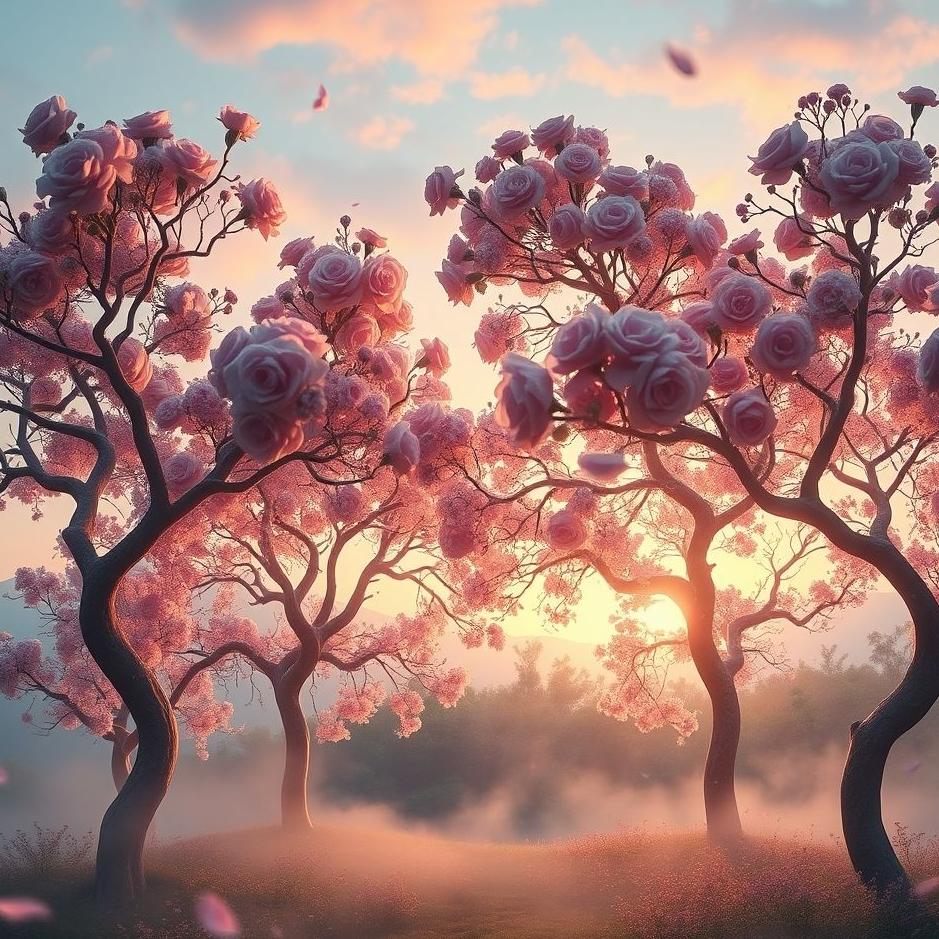 Dream : Rose trees in a dream