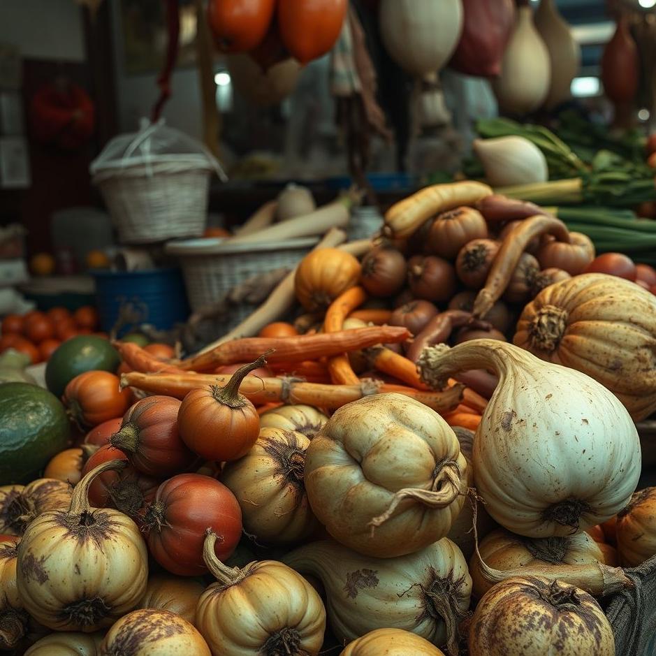 Dream : Rotten vegetables in the market in a dream