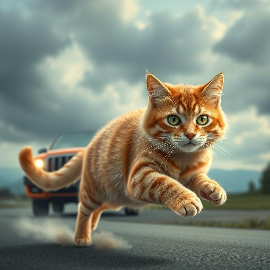 Dream : Running a cat with a car in a dream