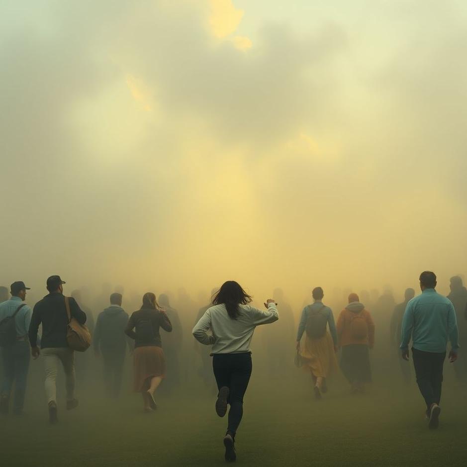 Dream : Running away from a crowded group in a dream