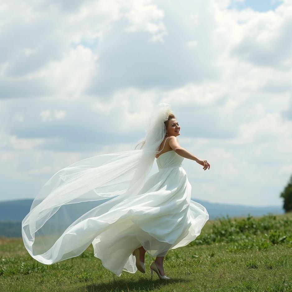 Dream : Running away in a wedding dress in a dream