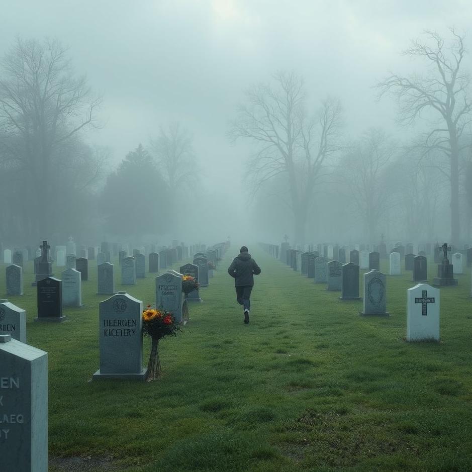 Dream : Running in a cemetery in a dream