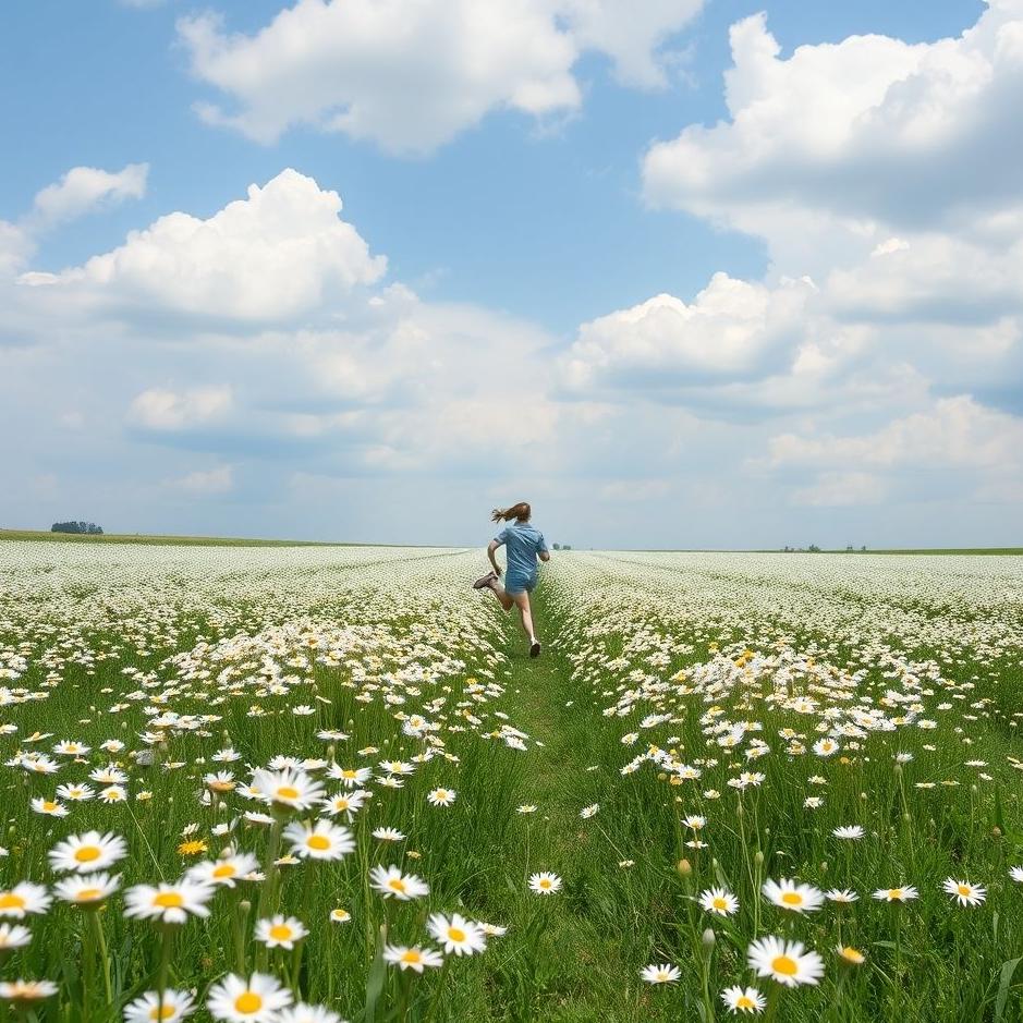 Dream : Running in a daisy field in a dream