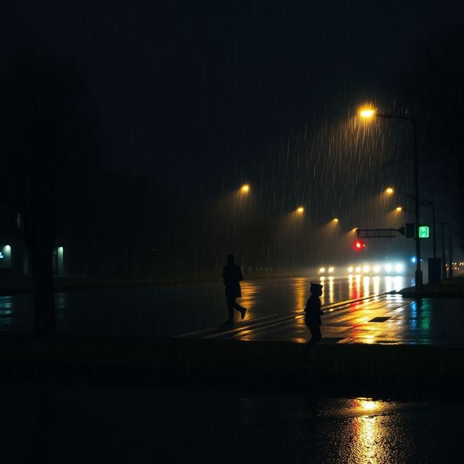 Dream : Running in the rain in the dark in a dream