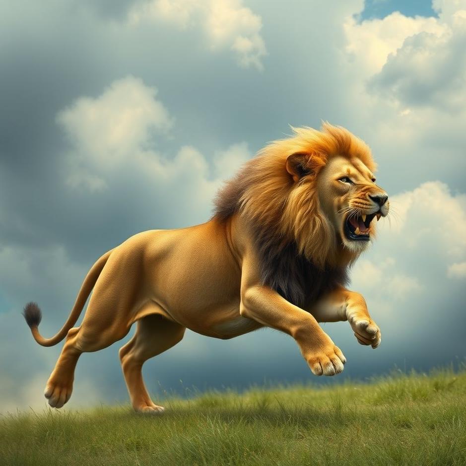 Dream : Running lion in a dream