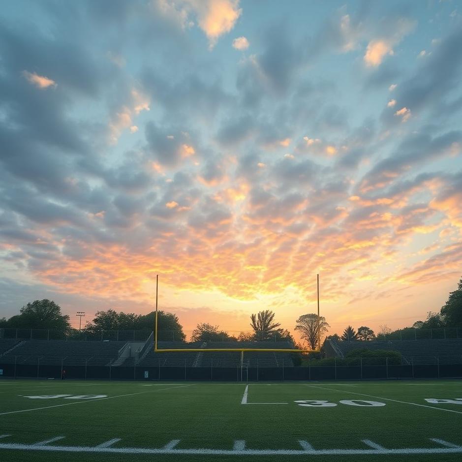 Dream : Running on a football field in a dream