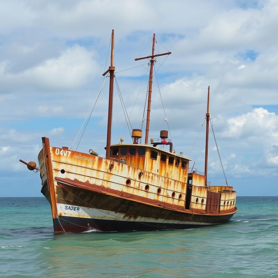 Dream : Rusty ship in a dream