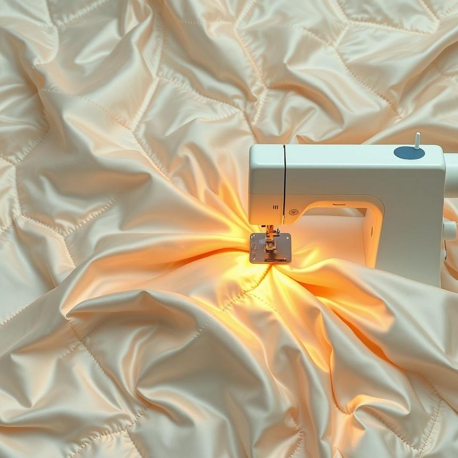 Dream : Satin quilt being sewn in a dream