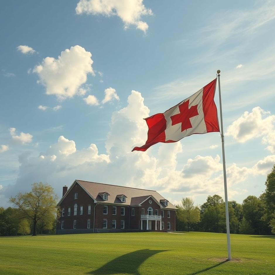 Dream : School and a flag in a dream