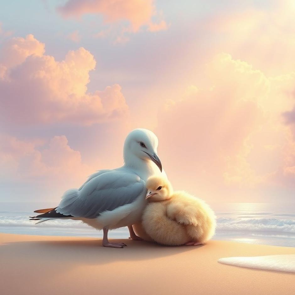 Dream : Seagull and its cub in a dream