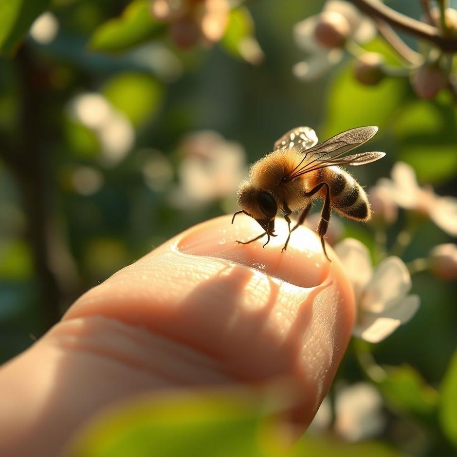 Dream : Seeing a bee sting on your left index finger in a dream