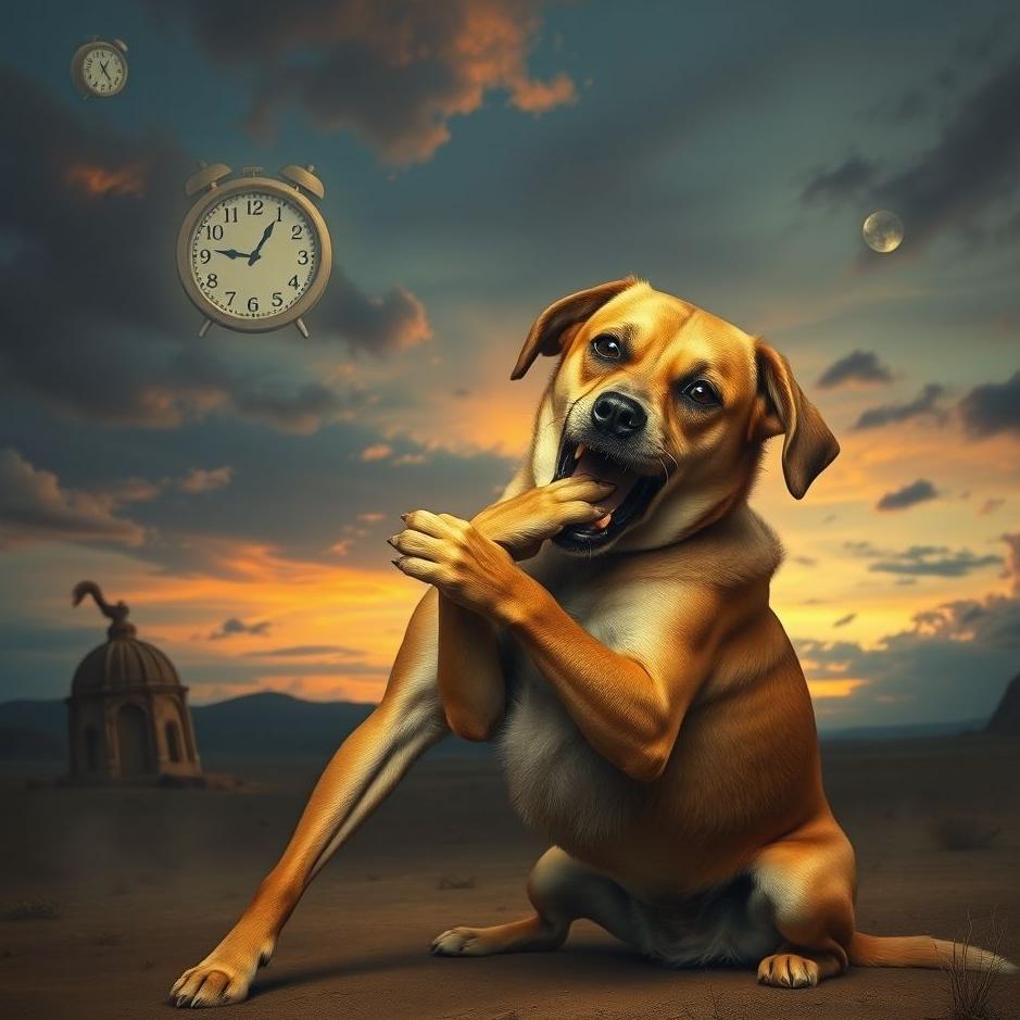 Dream : Seeing a dog bite his left leg in a dream