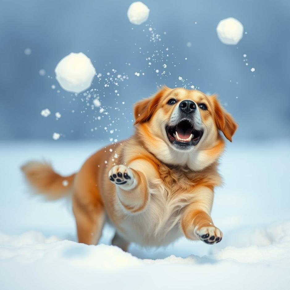 Dream : Seeing a dog throwing snowballs in a dream