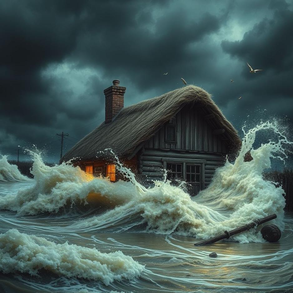 Dream : Seeing a flood destroying a house in a dream