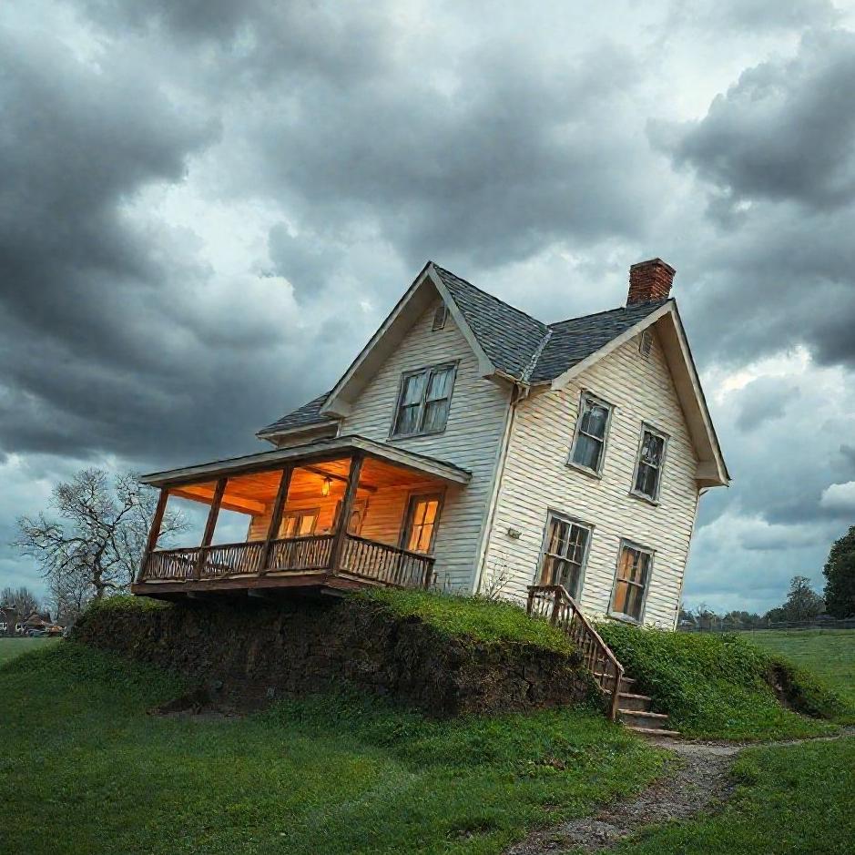 Dream : Seeing a house sinking into the ground in a dream