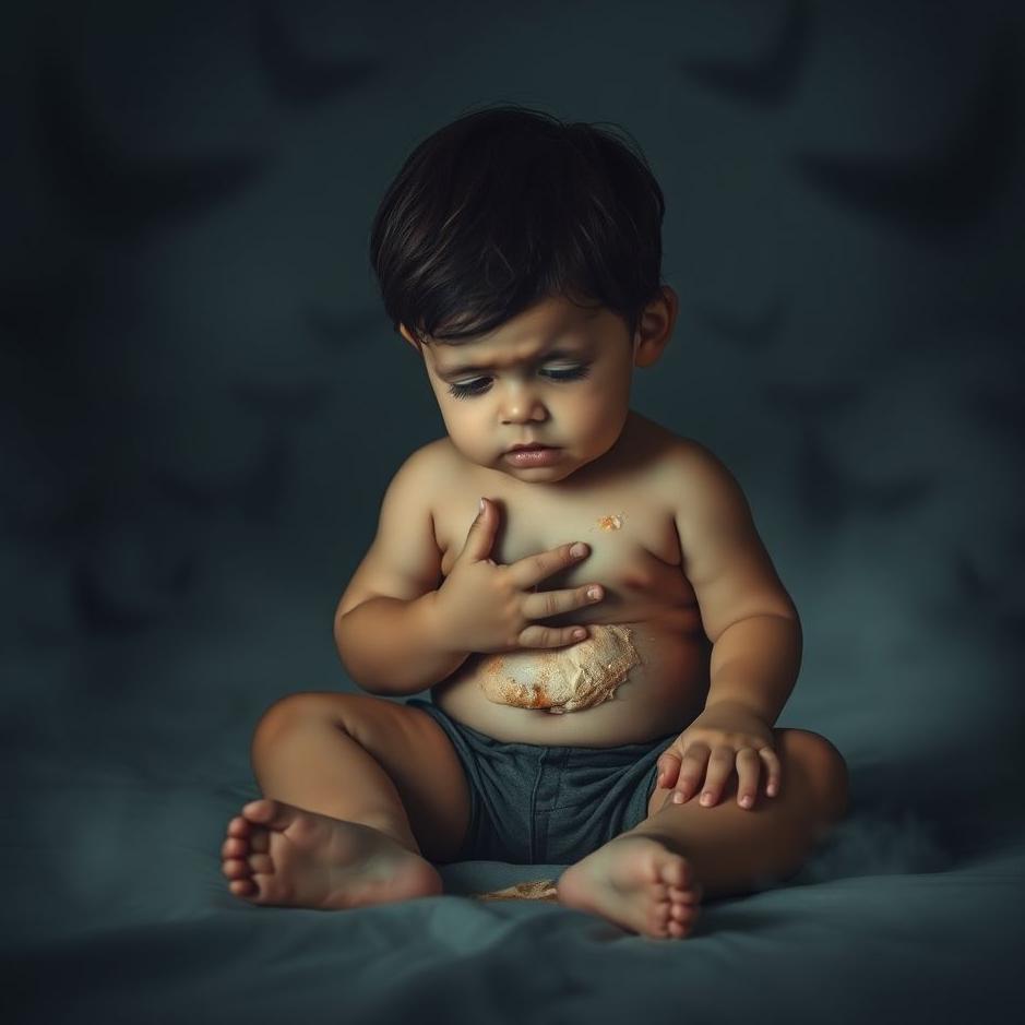 Dream : Seeing a little child vomiting on himself in a dream