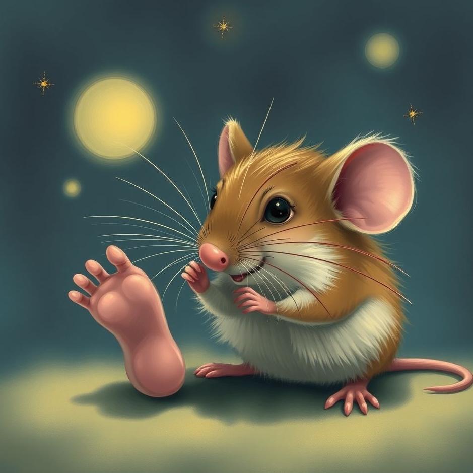 Dream : Seeing a mouse gnawing its foot in a dream
