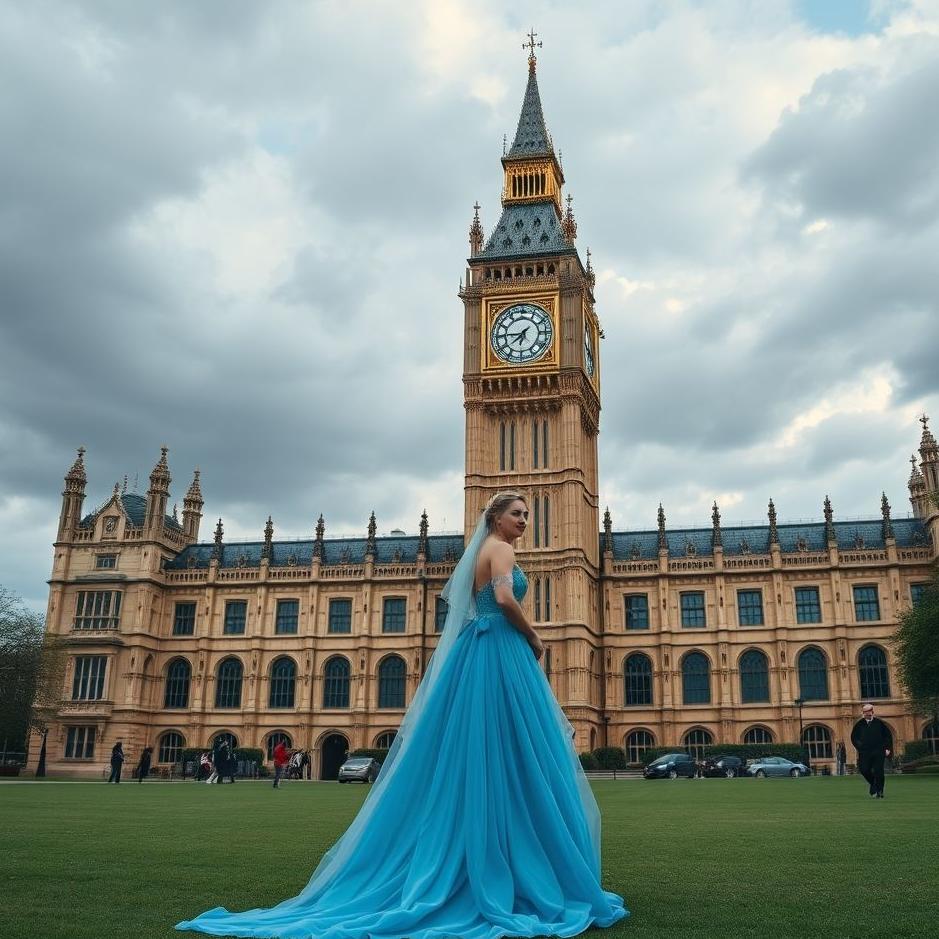 Dream : Seeing a parliament blue wedding dress in a dream