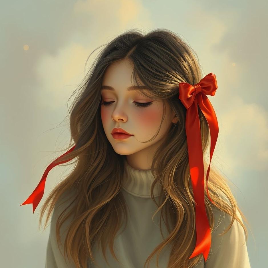 Dream : Seeing a red ribbon in your hair in a dream