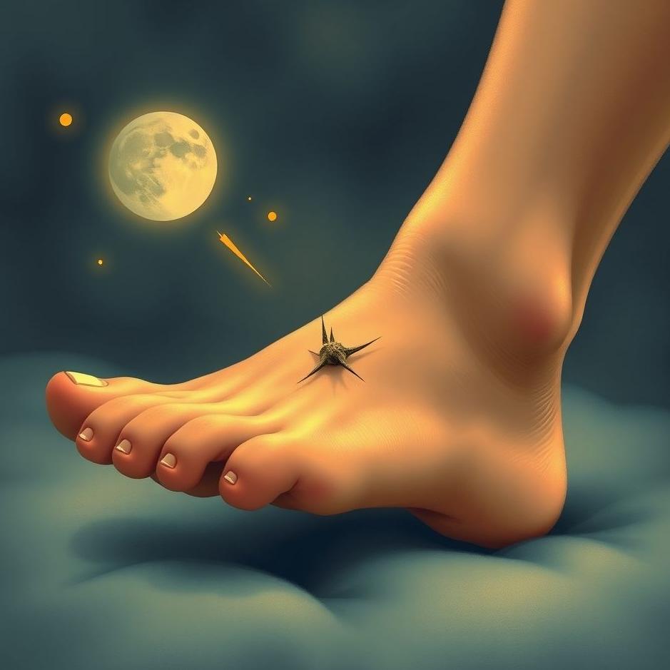 Dream : Seeing a thorn stuck in the left foot in a dream