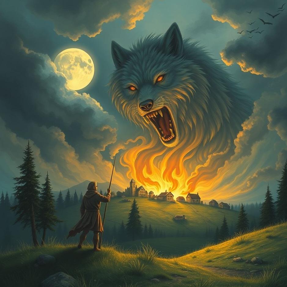 Dream : Seeing a wolf eating his village in a dream