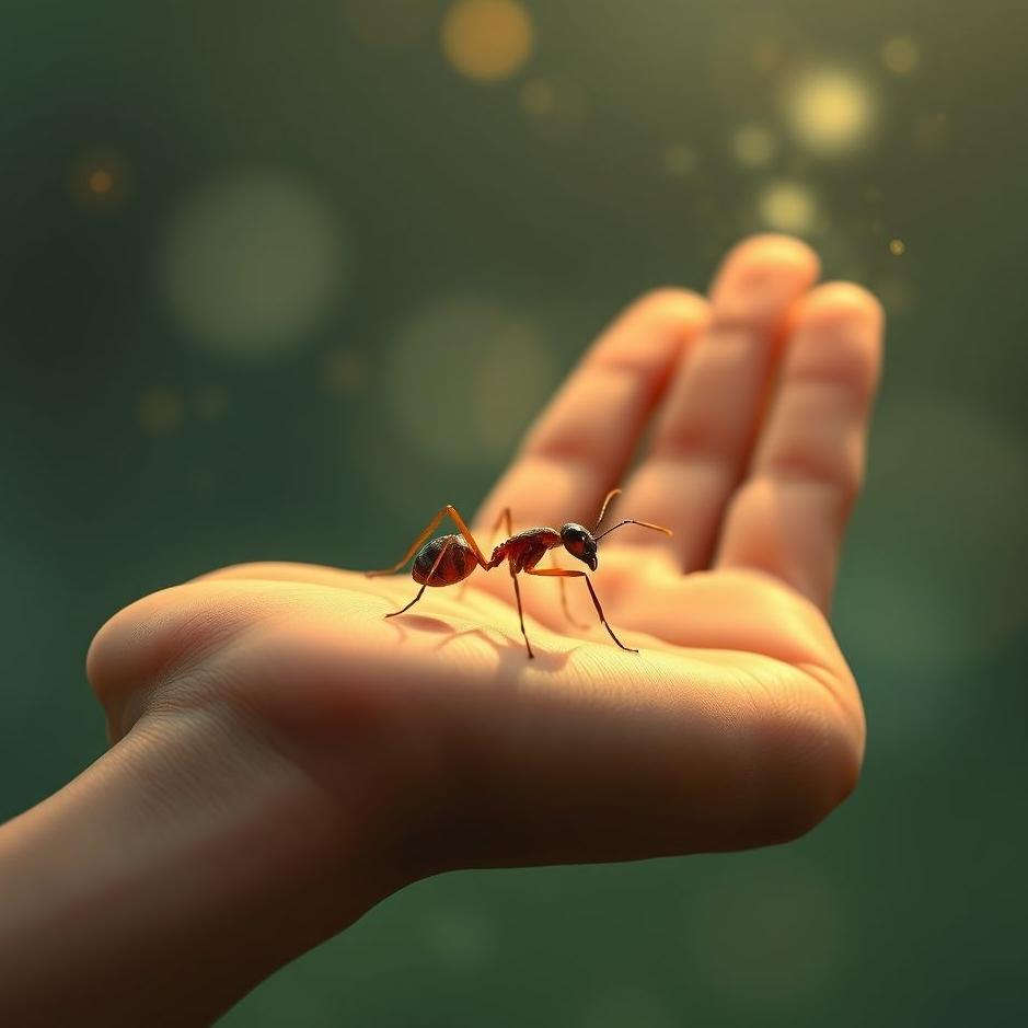 Dream : Seeing an ant bite your hand in a dream