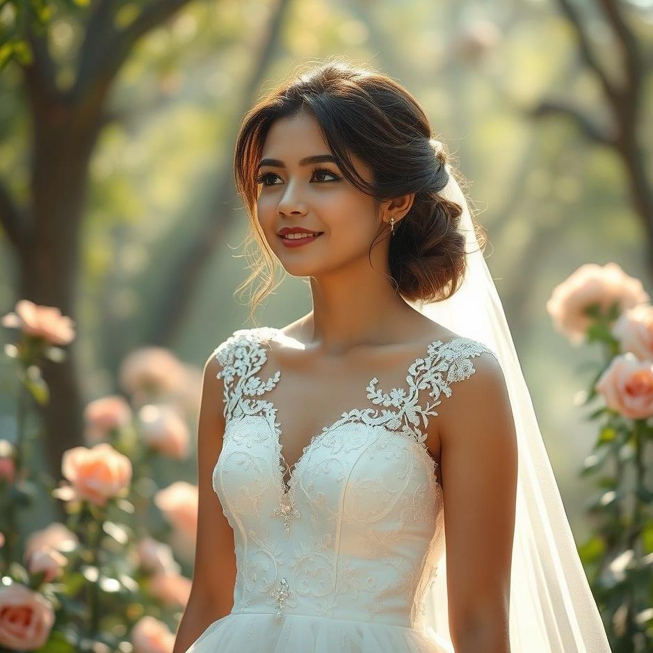 Dream : Seeing an engaged girl wearing a wedding dress in a dream