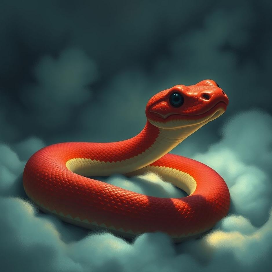 Dream : Seeing being afraid of a red snake in a dream