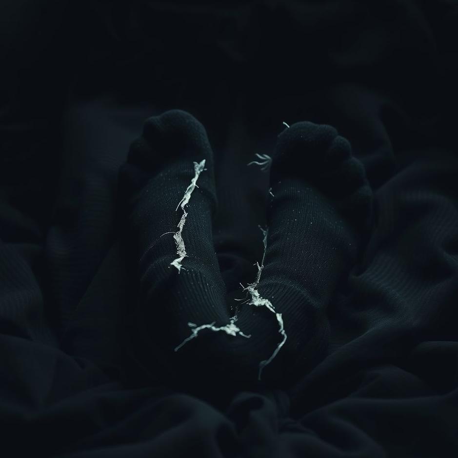 Dream : Seeing black socks torn in a dream