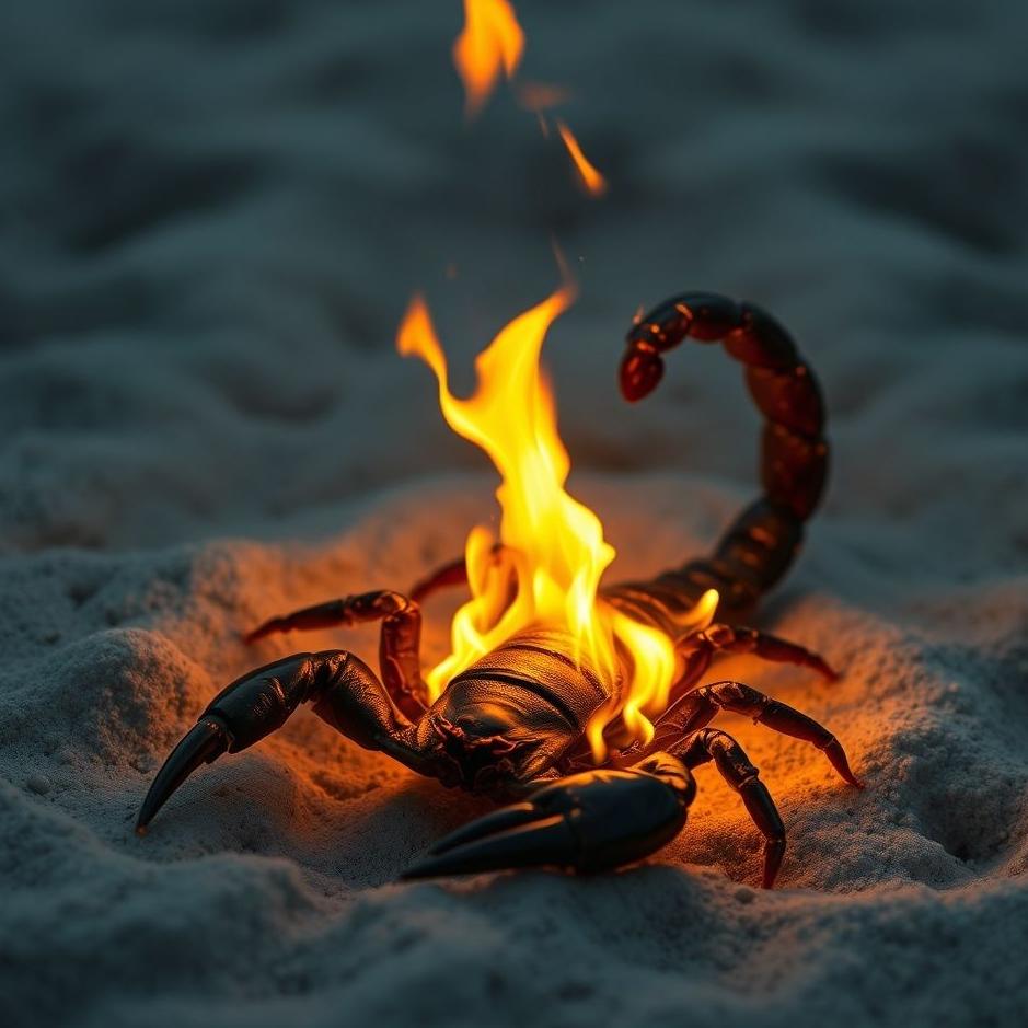 Dream : Seeing burning a black scorpion in a dream