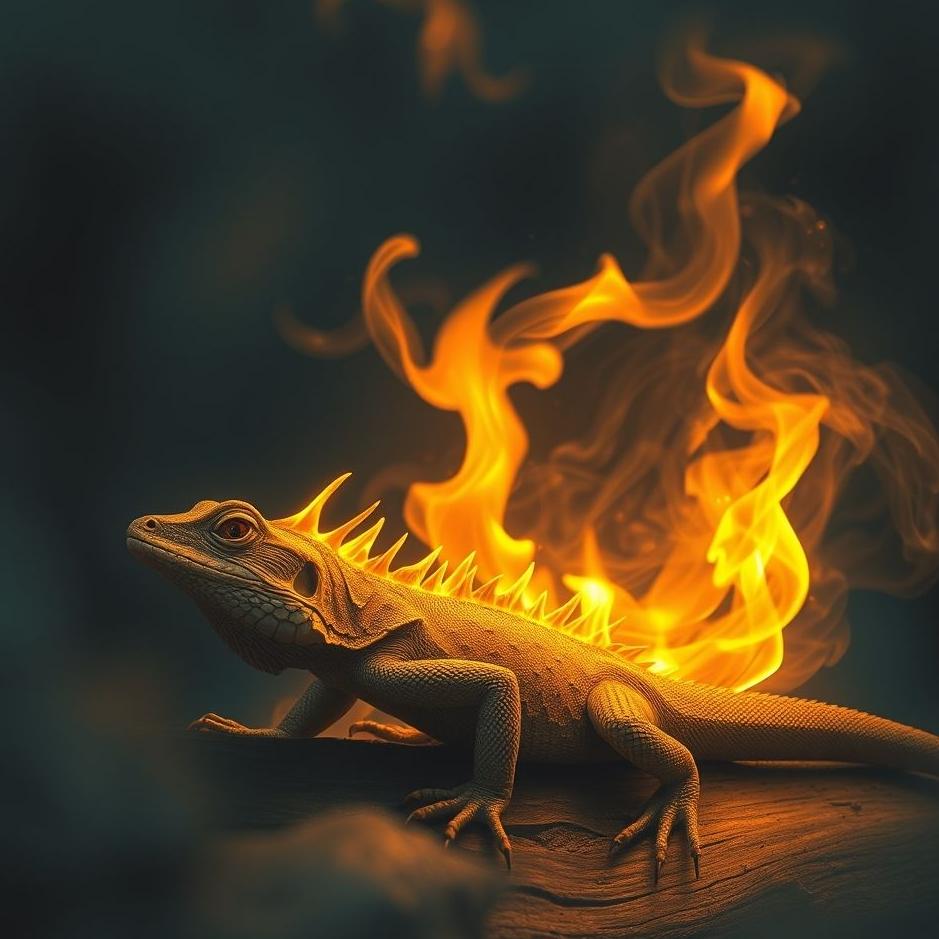Dream : Seeing burning a lizard in a dream