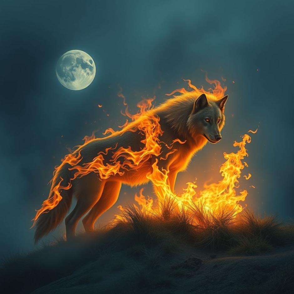 Dream : Seeing burning a wolf in a dream