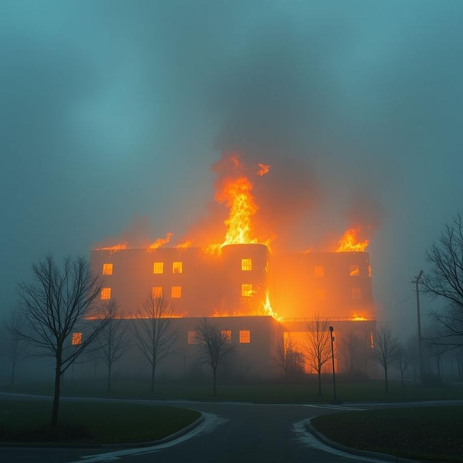 Dream : Seeing burning down a hospital in a dream