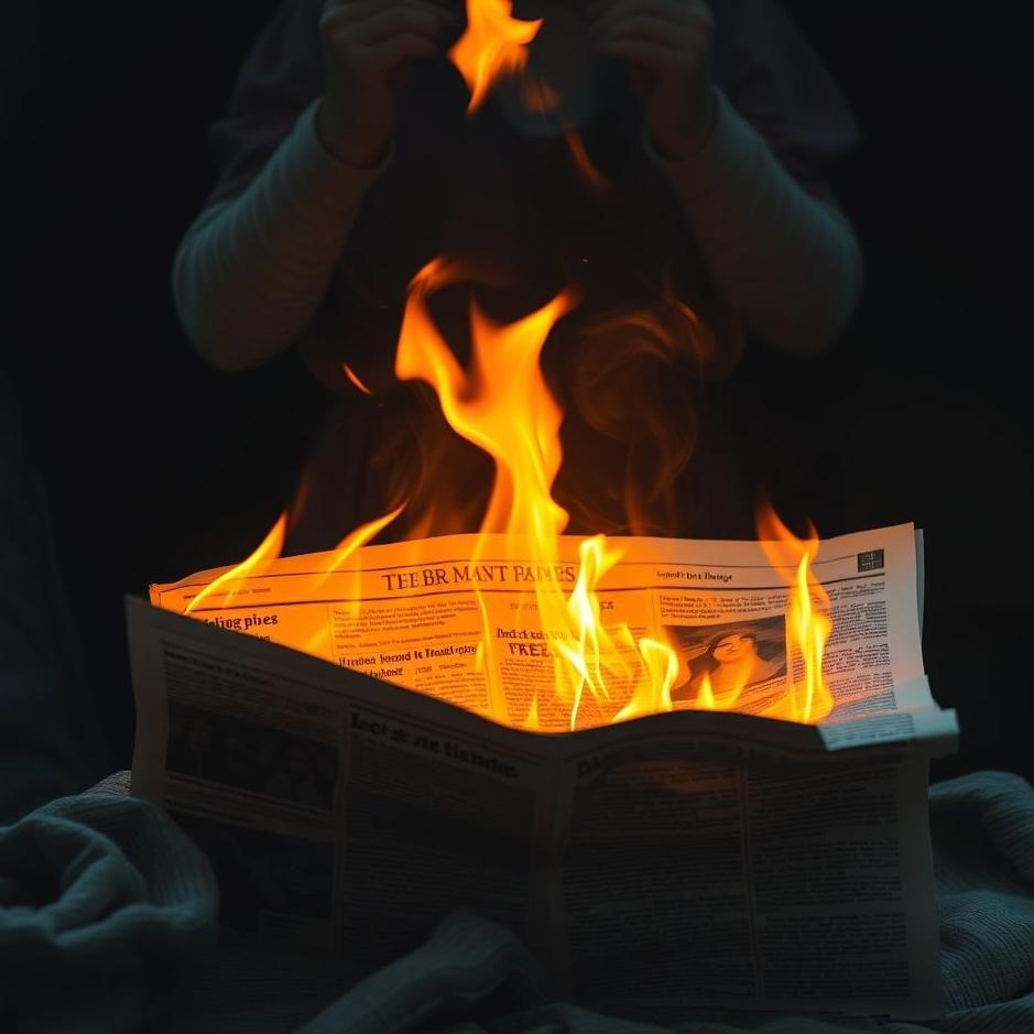 Dream : Seeing burning newspaper in a dream