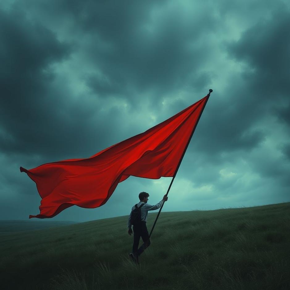 Dream : Seeing carrying a red flag in a dream