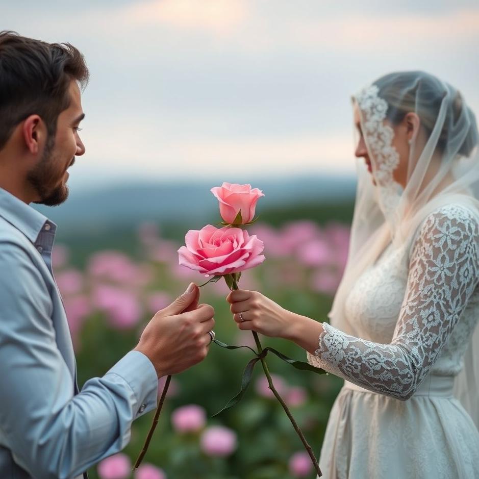 Dream : Seeing giving your spouse a pink rose in your dream