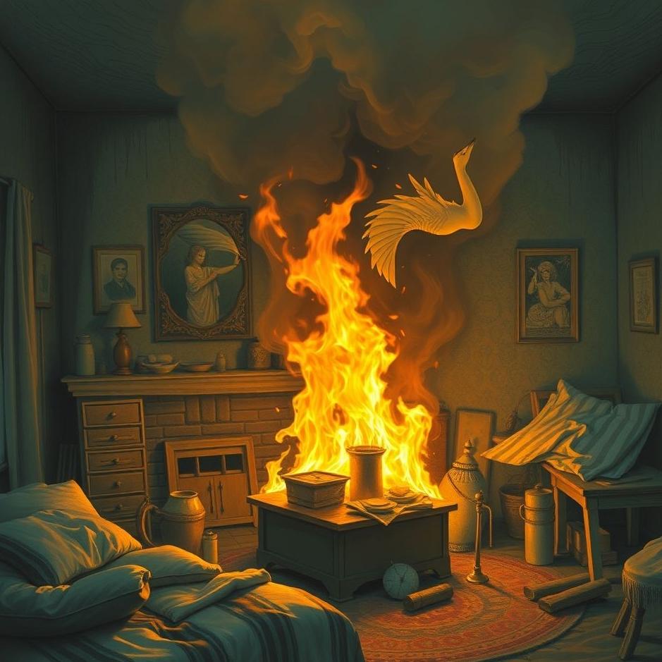 Dream : Seeing household items burning in a dream