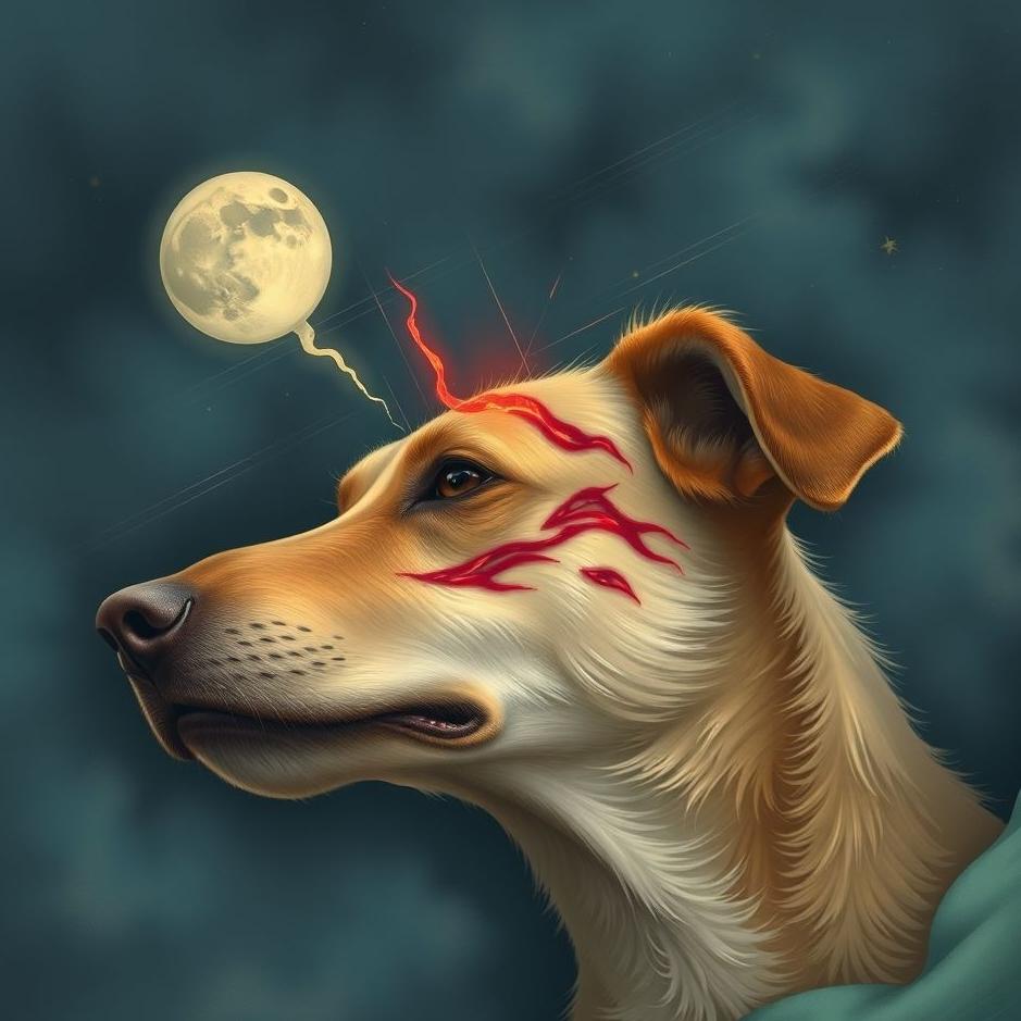 Dream : Seeing my head bitten by a dog in a dream