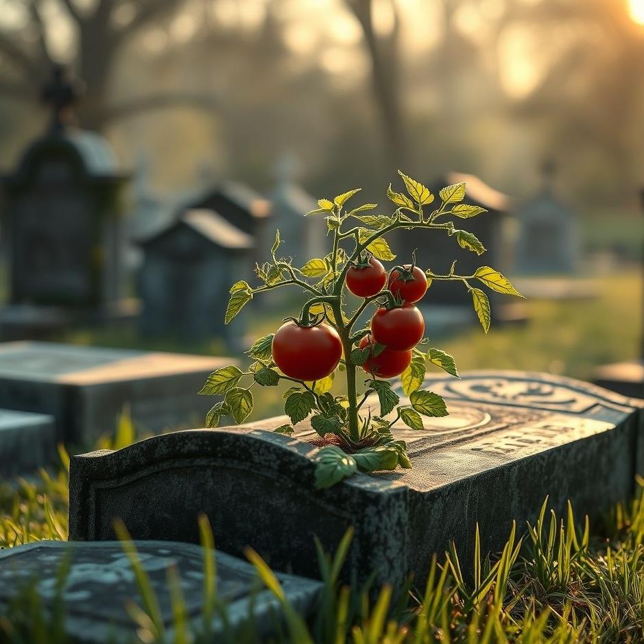 Dream : Seeing planting tomatoes on a grave in a dream