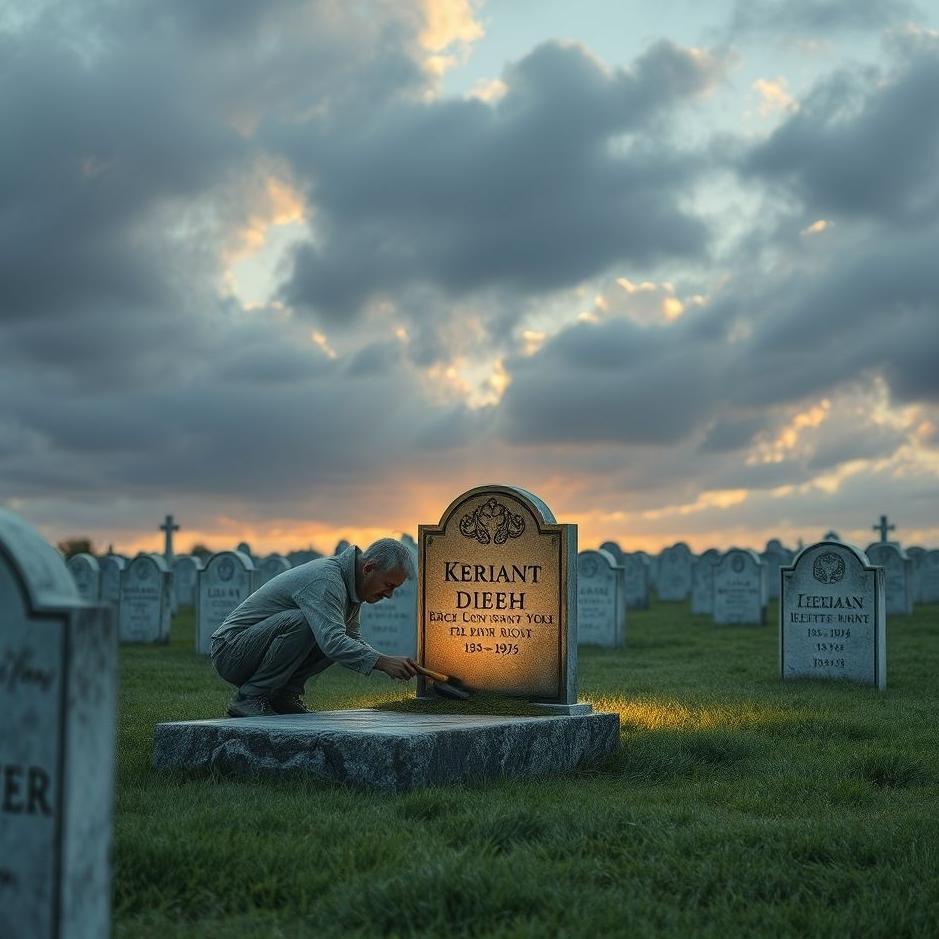 Dream : Seeing putting a tombstone on a grave in a dream