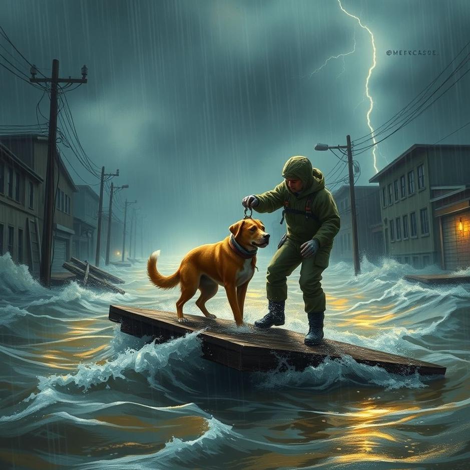 Dream : Seeing saving a dog from a flood in a dream