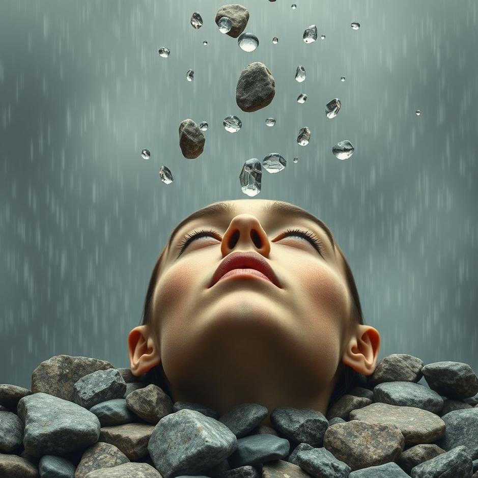 Dream : Seeing stones raining down on your head in a dream