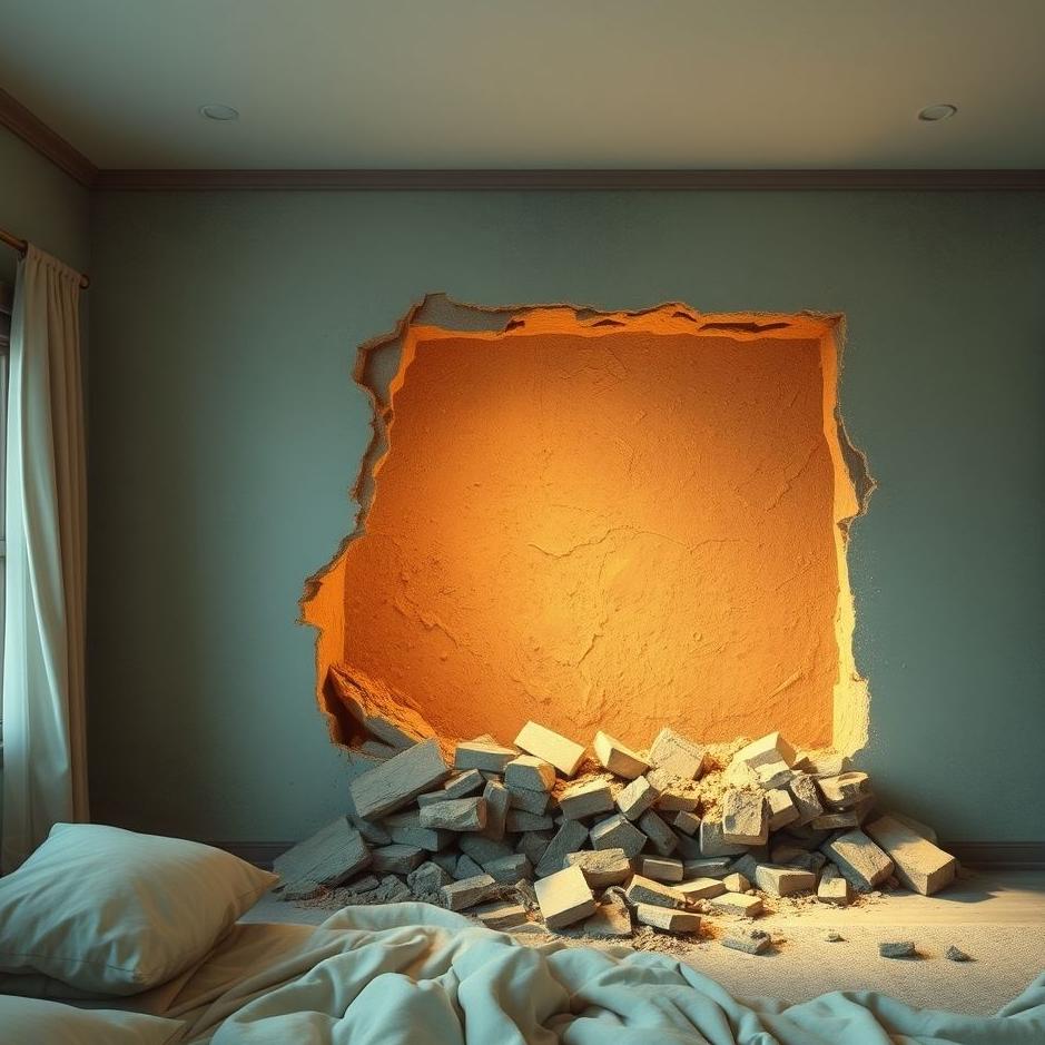 Dream : Seeing the kitchen wall of the house being demolished in a dream