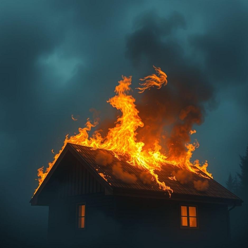 Dream : Seeing the roof of the house burning in a dream